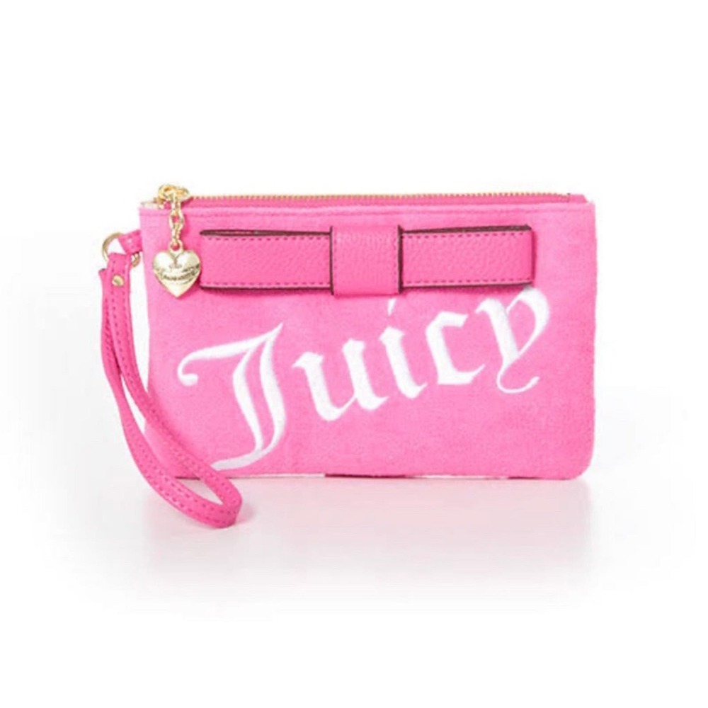 Juicy Couture Stripe It Rich Pink Wristlet NWT